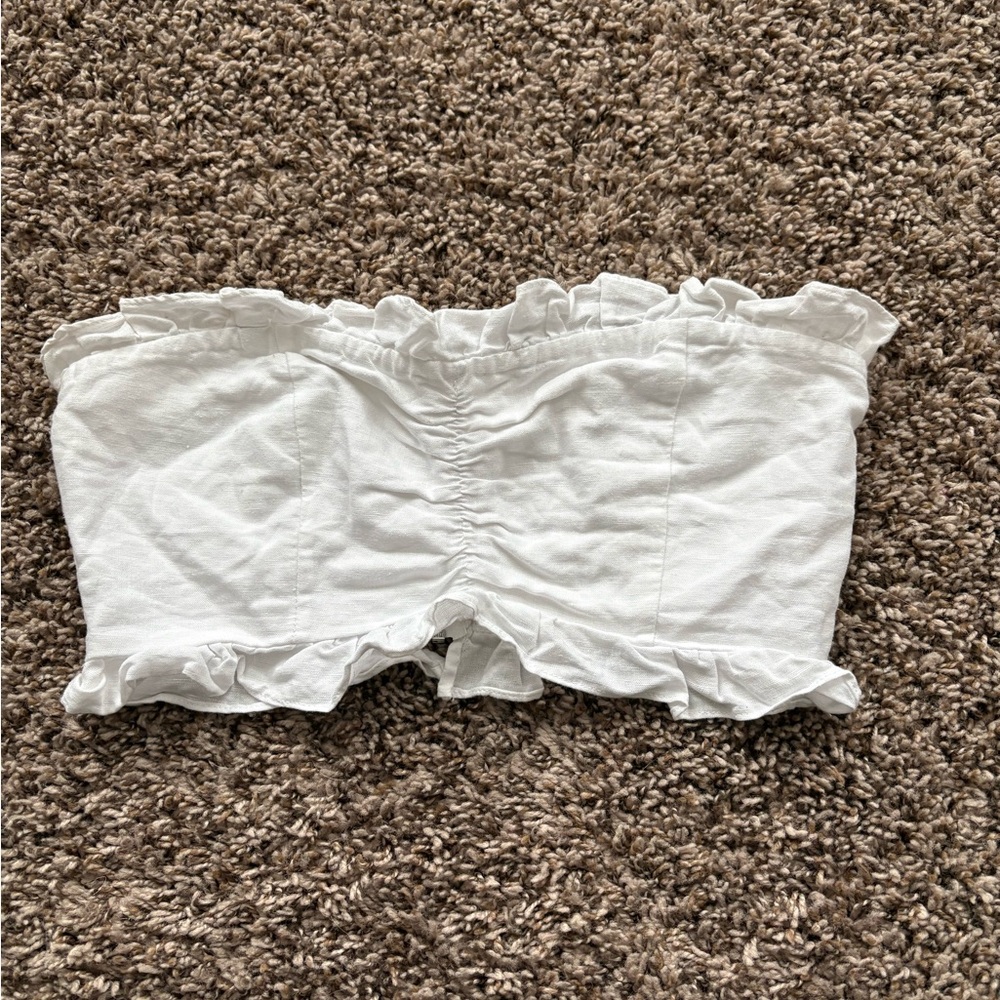 White Princess Polly ruffle bandeau top